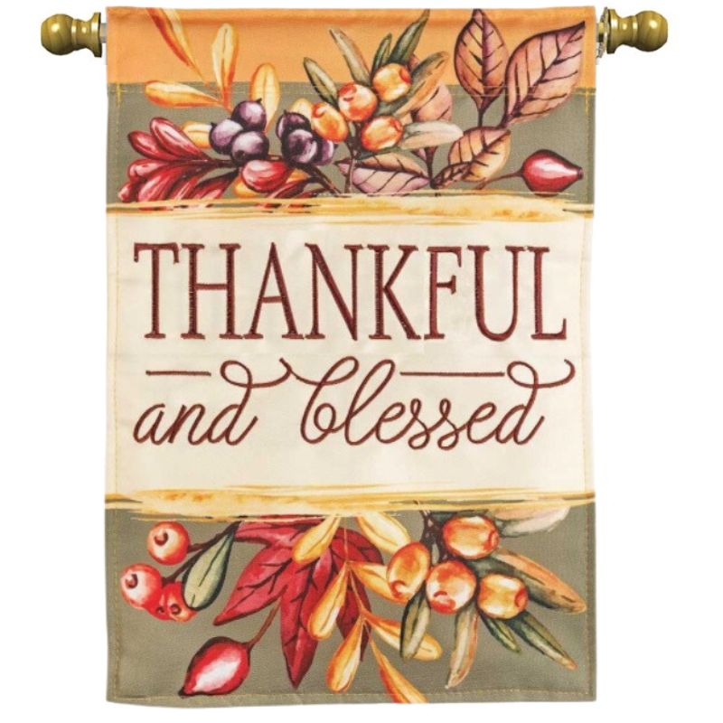 Thankful & Blessed House Flag